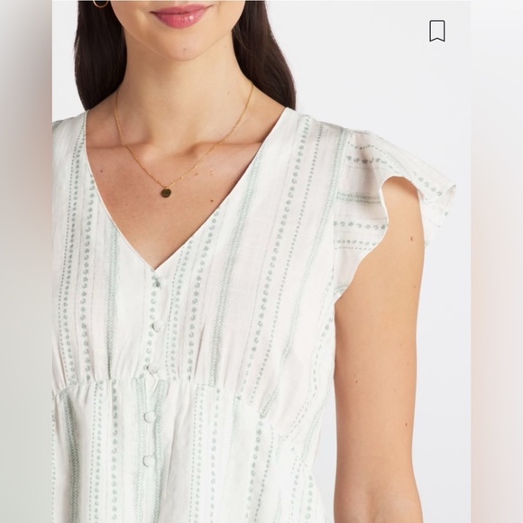 Flag and Anthem Regan Flutter Sleeve Tiered Blouse - Picture 4 of 7